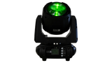 Mini Moving Head Beam - 1 x 75W White LED- 2° beam angle- 12+ colour wheel- 17+ fixed gobo wheel- 8 facet prism- 3 pin DMX in/out, powercon