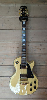 2HD EPIPHONE LES PAUL CUSTOM ANTIQUE IVORY 2008 W/GIBSON GIGBAG