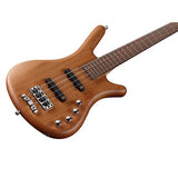 RockBass Corvette Basic 4-String Natural Transparent Satin Active Alder Body Maple neck with Ekanga veneer stripes Rosewood FB