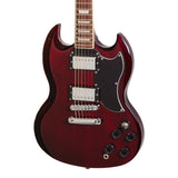 SG STYLE SOLID MAHOG BODY/MAHOG SET NECK - CHERRY RED