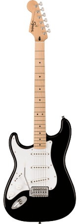 Squier Sonic Stratocaster Left-Handed Maple Fingerboard White Pickguard Black
