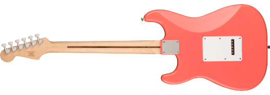 Squier Sonic Stratocaster HSS Maple Fingerboard White Pickguard Tahitian Coral