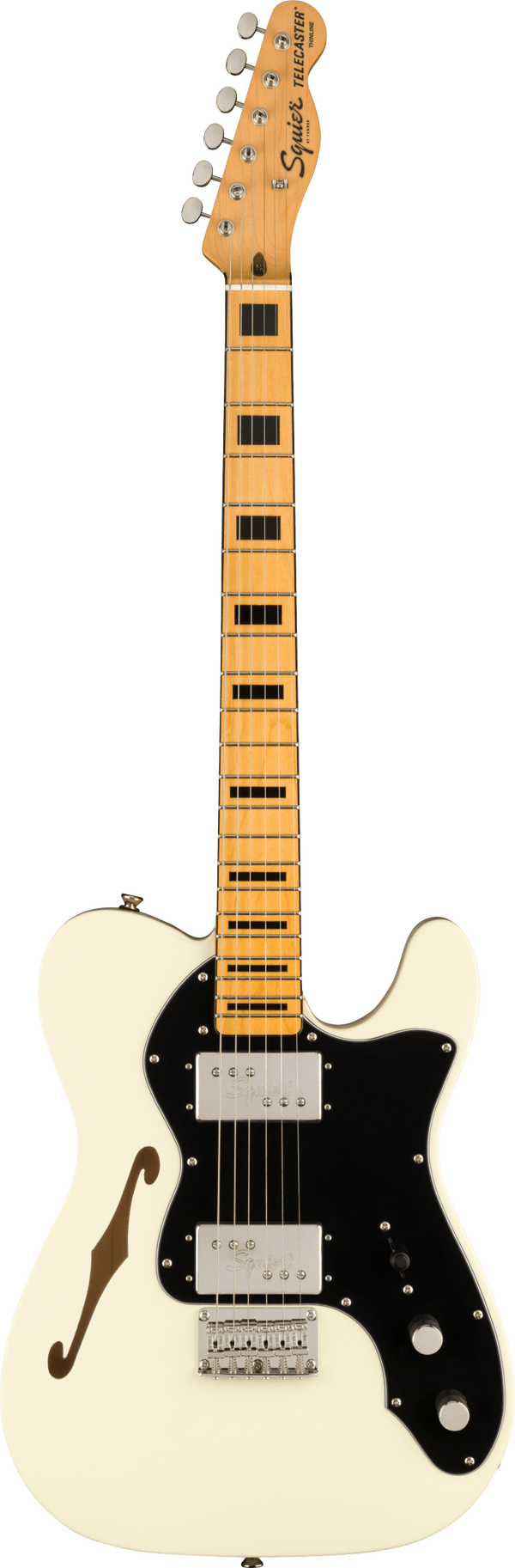 FSR Classic Vibe '70s Telecaster® Thinline, Maple Fingerboard with Blocks and Binding, Black Pickguard, Olympic White