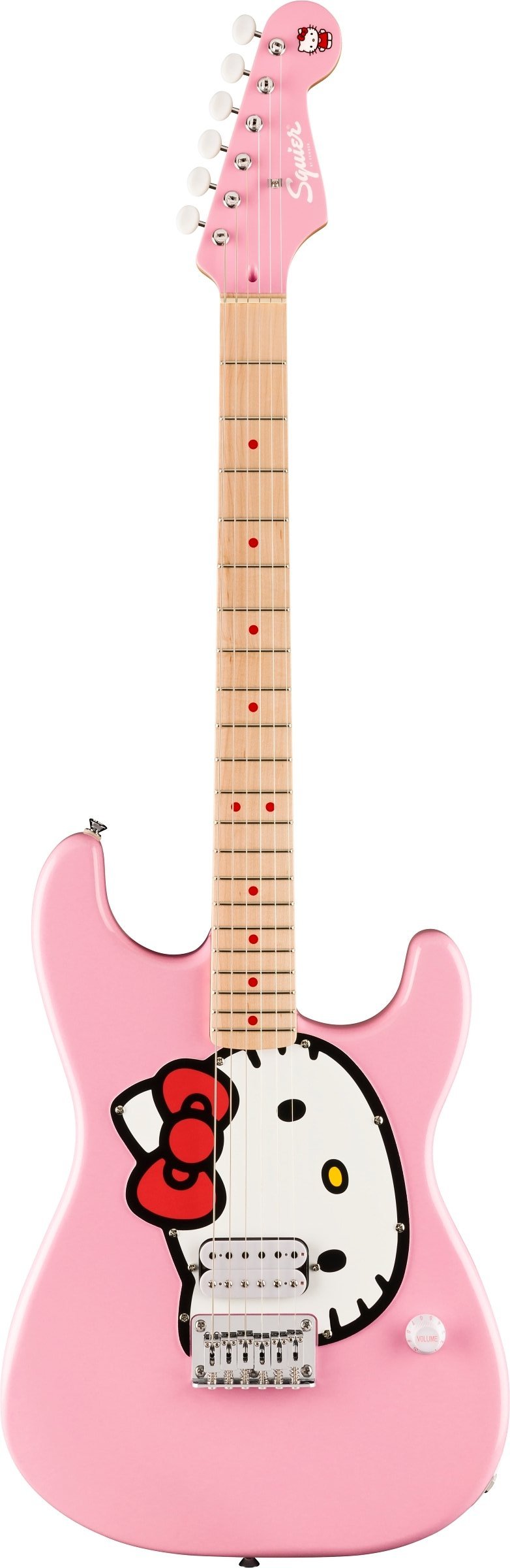 Limited Edition Hello Kitty Stratocaster with Gig Bag Maple Fingerboard Pink