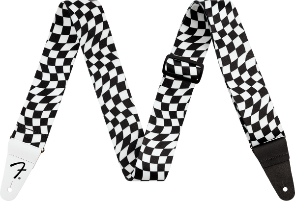 Wavy Checkerboard Polyester Strap Black/White