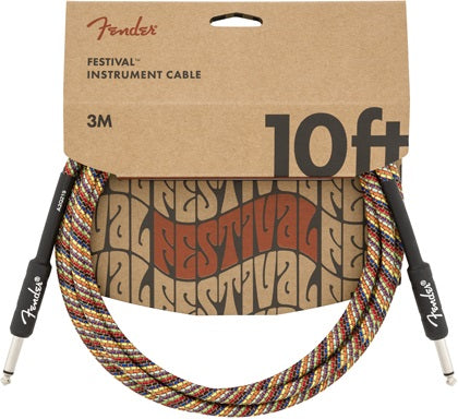 Festival Instrument Cable Straight/Straight 10 Pure Hemp Rainbow