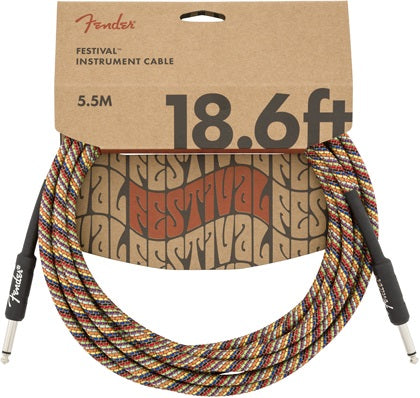 Festival Instrument Cable Straight/Straight 18.6 Pure Hemp Rainbow