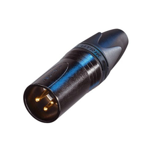 Male  3-Pin Line Connector - Black/Gold Pins