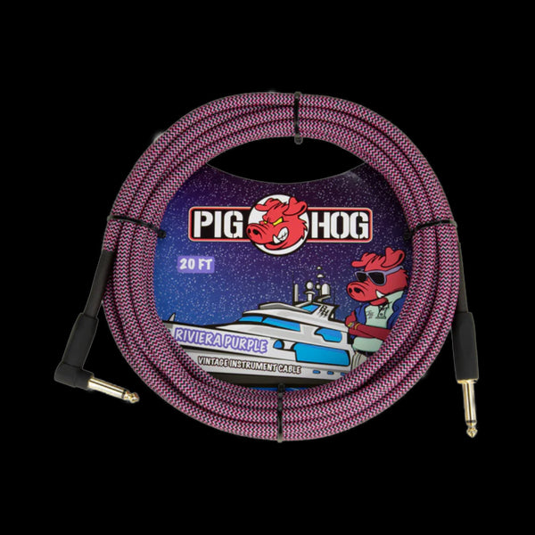 Pig Hog "Riviera Purple" Instrument Cable 20ft. RA