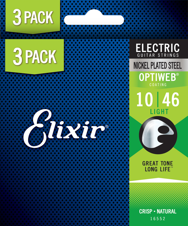 Elixir 16552 Electric Optiweb Light 3-Pack 10-46