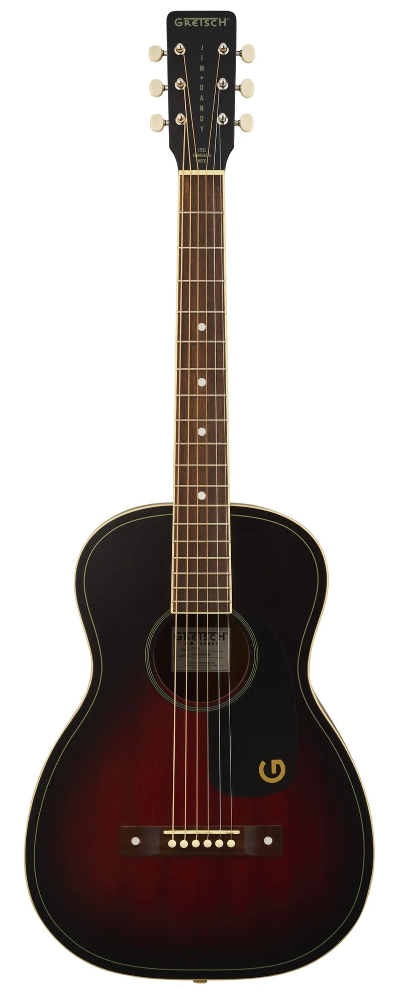 Jim Dandy™ Parlor Walnut Fingerboard Black Pickguard Deep Cherry Burst