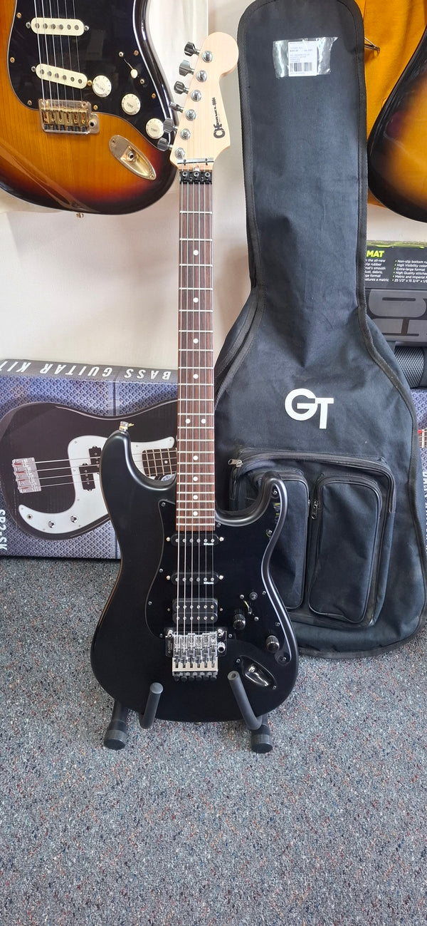 2HD Charvel 2022 So-Cal Electric Guitar Black with Brown  Leather Soft Bag