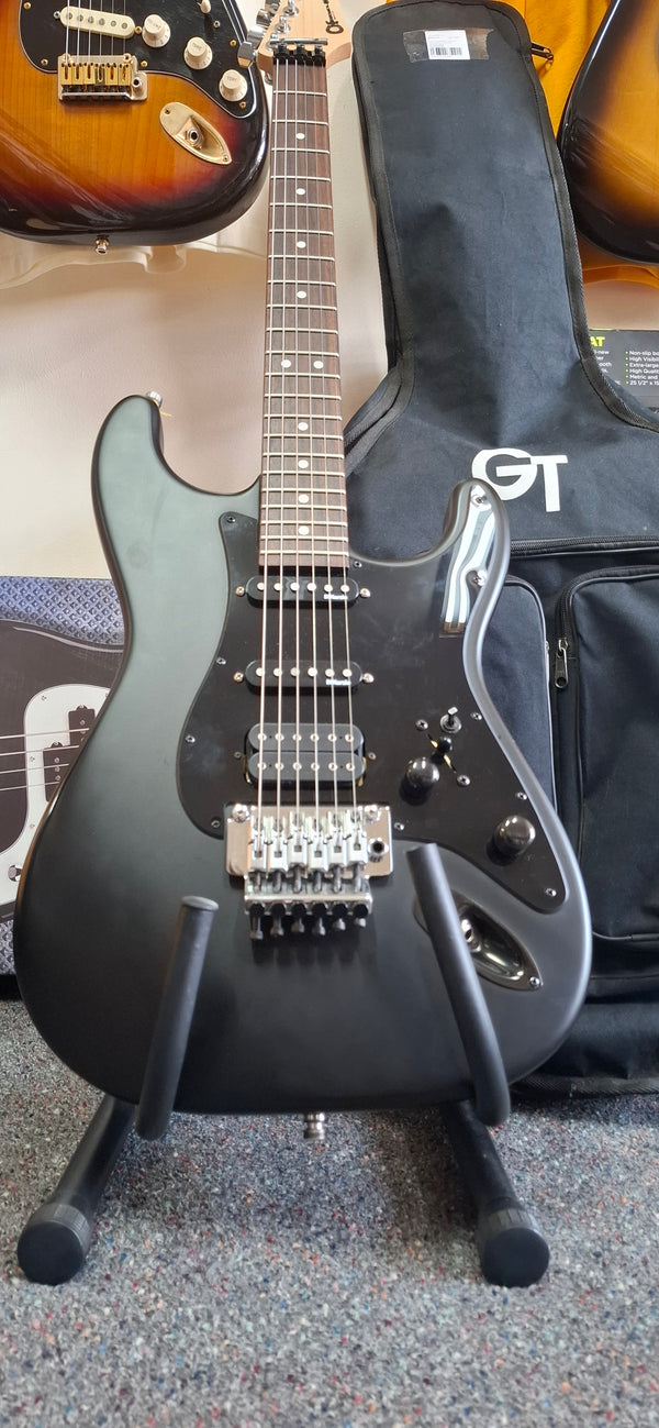 2HD Charvel 2022 So-Cal Electric Guitar Black with Brown  Leather Soft Bag