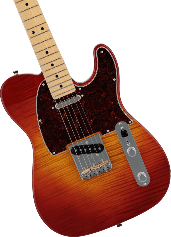 2024 Collection Made in Japan Hybrid II Telecaster Maple Fingerboard Flame Sunset Orange Transparent