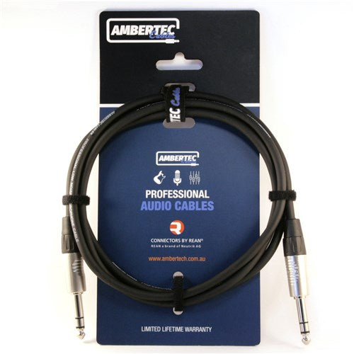 Balanced cable 3m REAN 6.35mm TRS plug to 6.35mm TRS plug