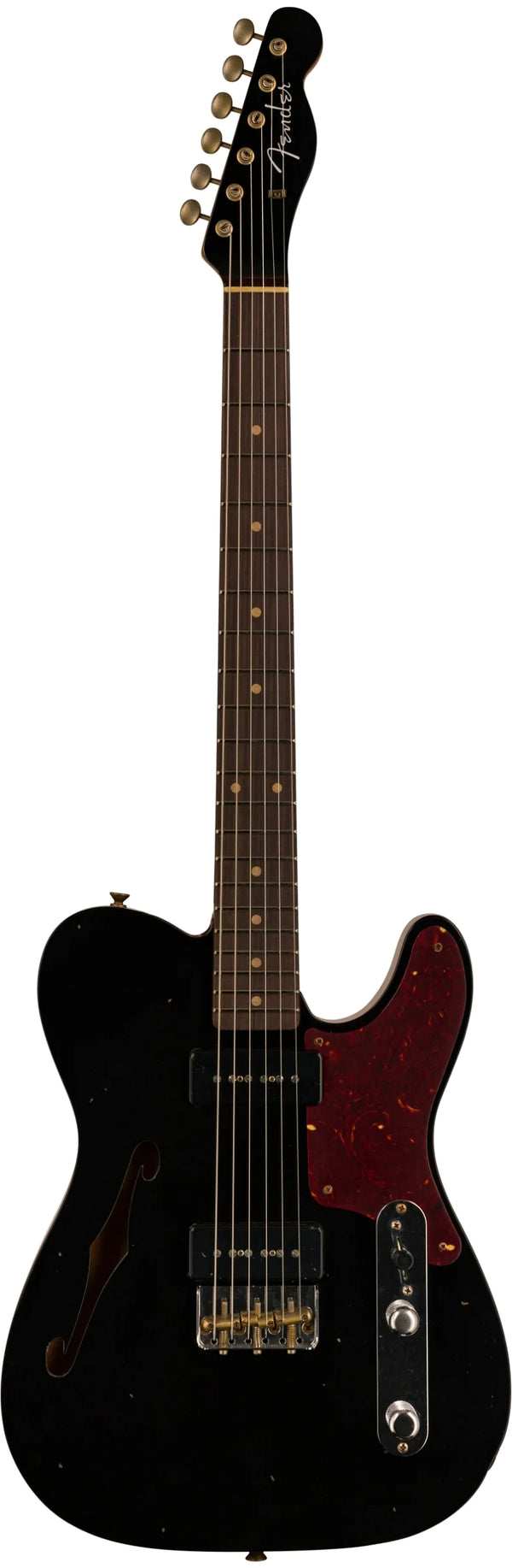 Fender CS F22 Limited Ed. Dual P90 Thinline Journeyman Relic BLK