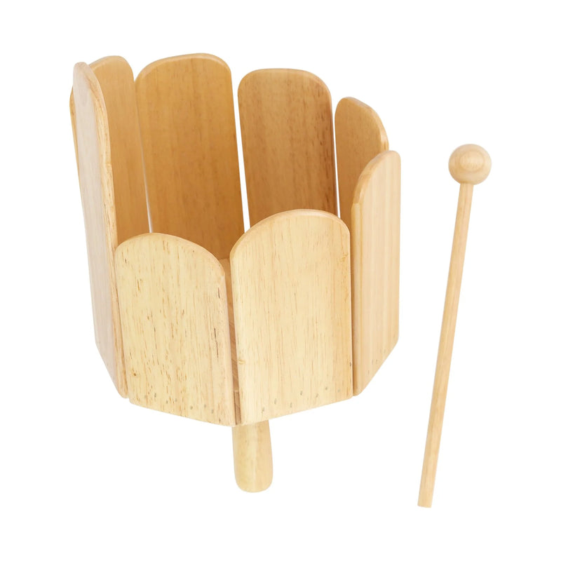 Drumfire  WOODEN STIRING DRUM WITH BEATER - NATURAL