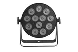 Lite Series LED Flat Par with 12 x 4W UV LEDs- Aluminium Fanless Housing- IEC in/out- 3 pin DMX in/out- 40° Beam Angle and IR Remote Include