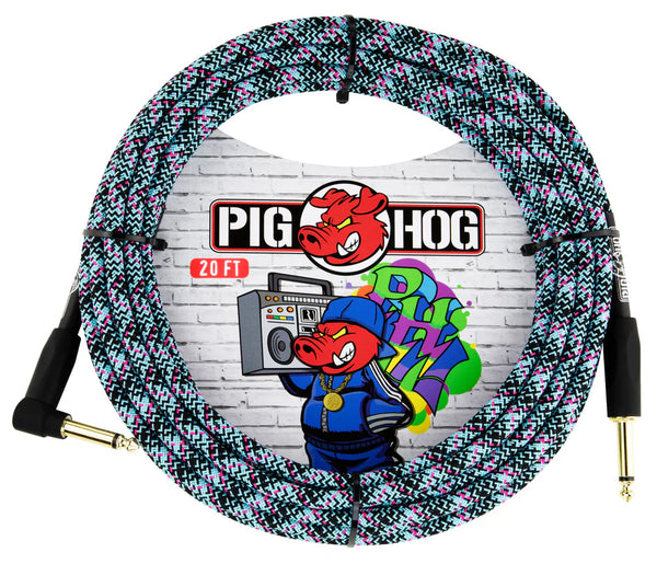 Pig Hog "Graffiti Blue" Instrument Cable 20ft RA