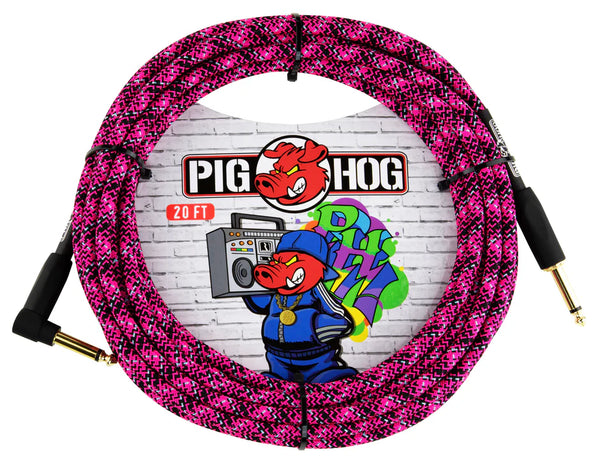 Pig Hog "Graffiti Pink" Instrument Cable 20ft RA