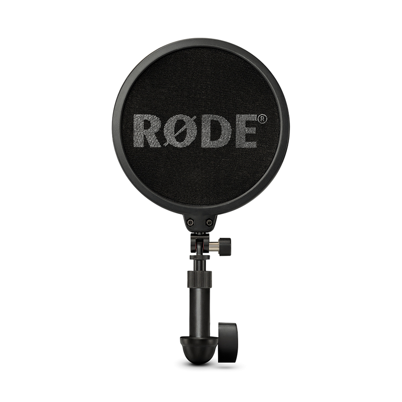 Professional shock mount with integrated pop shield for RODE Studio series microphones.
