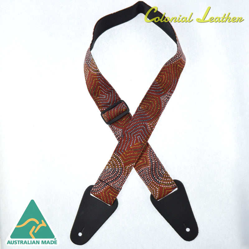 colonial leather Rag Strap Aboriginal Art - Mina Mina Dreaming