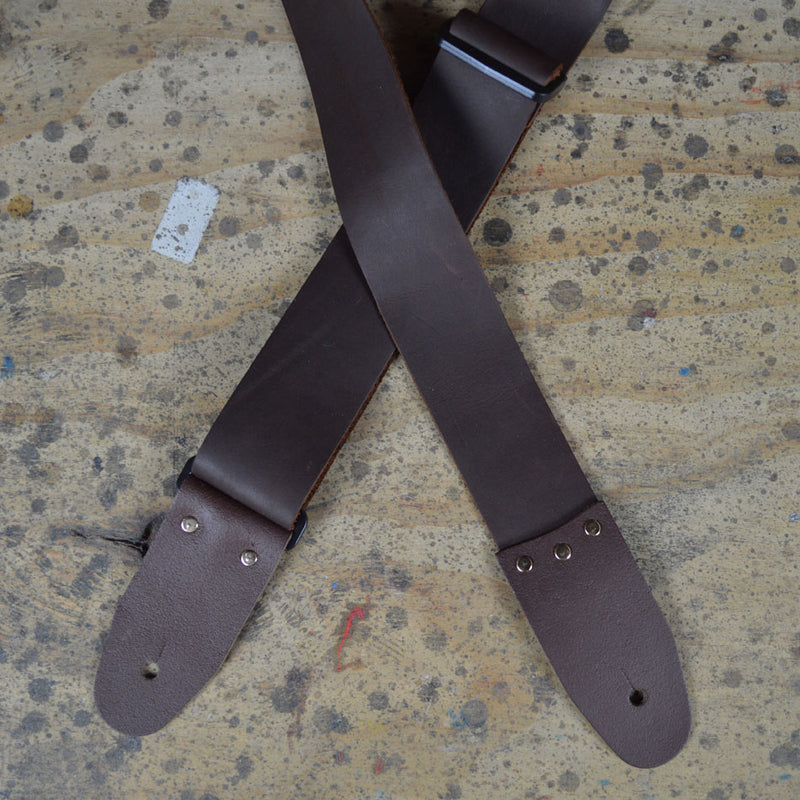 Colonial Leather Guitar Strap Soft Slide Adjustable Brown