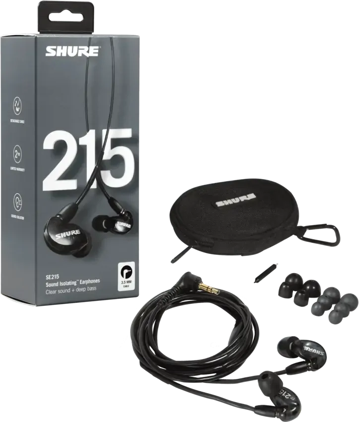 SHRSE215-BK STEREO IN-EAR BLACK EARPHONES