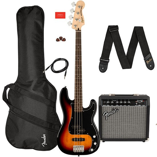 Affinity Series Precision Bass PJ Pack Laurel Fingerboard 3-Color Sunburst Gig Bag Rumble 15 - 240V AU