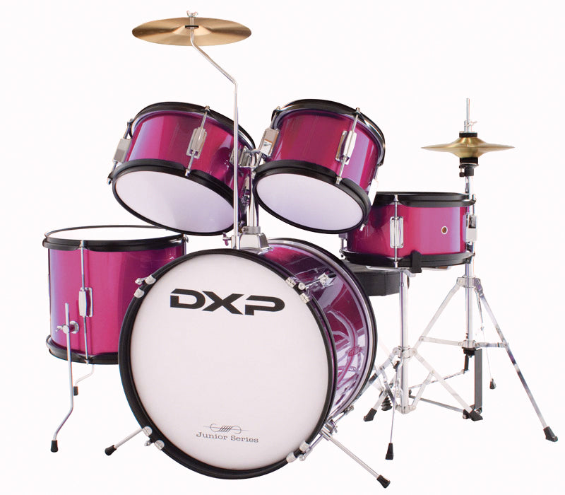 DRUM KIT JUNIOR 5 PCE 16 INCH BD MET PINK W/CYMB