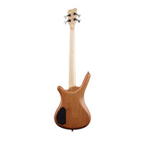 RockBass Corvette Basic 4-String Natural Transparent Satin Active Alder Body Maple neck with Ekanga veneer stripes Rosewood FB 