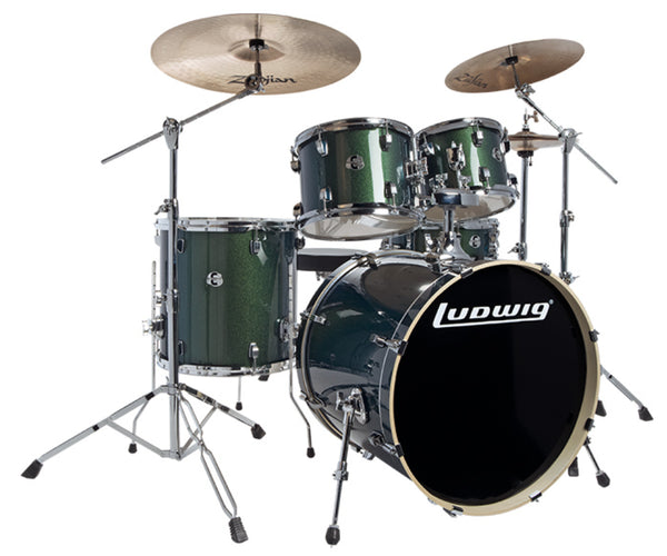 Evolution 5PC Ooutfit 22" with Hardware - Emerald Green Sparkle - with Zildjian Planet Z cymbals (Display Model)