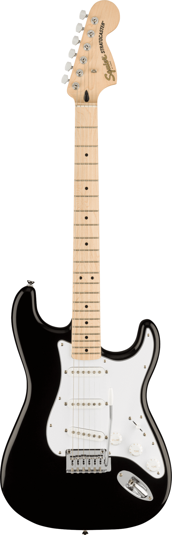 Affinity Series Stratocaster Maple Fingerboard White Pickguard Black