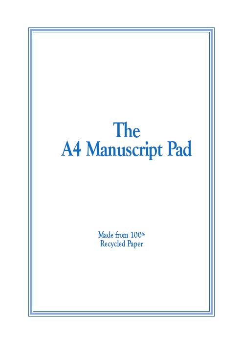 MANUSCRIPT PAD 12ST RECYCLED