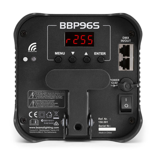 BBP96S Battery Uplight Par 6x12W Wireless DMX IRC