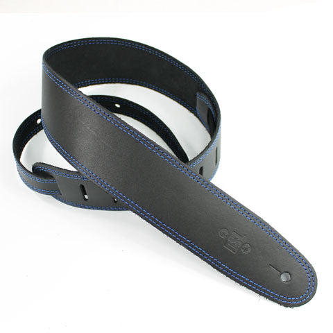 2.5 INCH SINGLE LAYER STRAP BLACK/BLUE STITCH