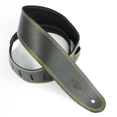 2.5 INCH SINGLE LAYER STRAP BLACK/YELLOW STITCH