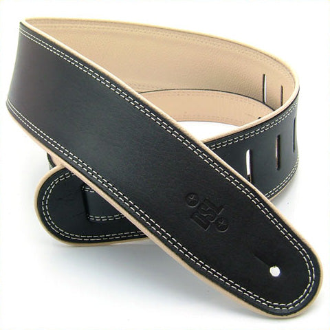 2.5 INCH ROLLED EDGE GARMENT STRAP BLACK/BEIGE