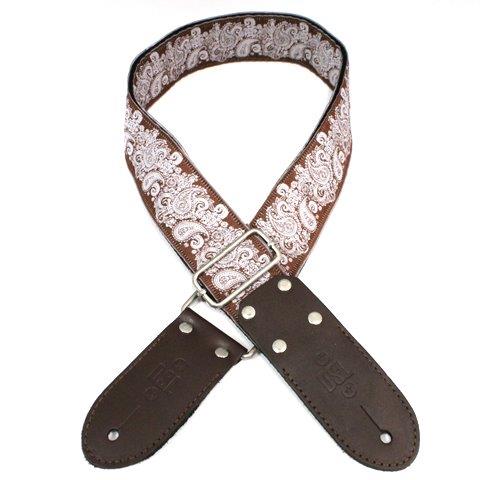 DSL STRAPS 2 INCH JACQUARD WEBBING PAISLEY BROWN