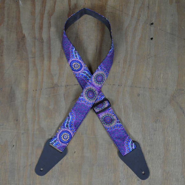 colonial leather ABORIGINAL ART RAGSTRAP - PURPLE BUSH ONION