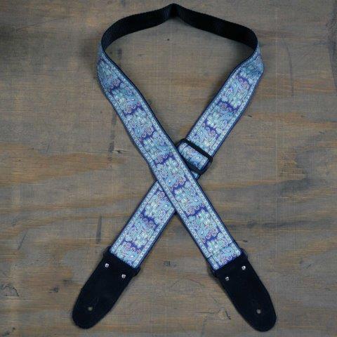 Pale Blue Jacquard Webbing Guitar Strap