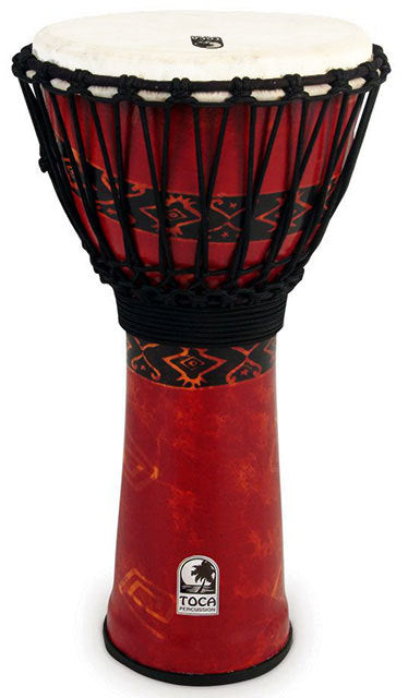 TOCA 12 INCH ROPE TUNED DJEMBE RED PRINT
