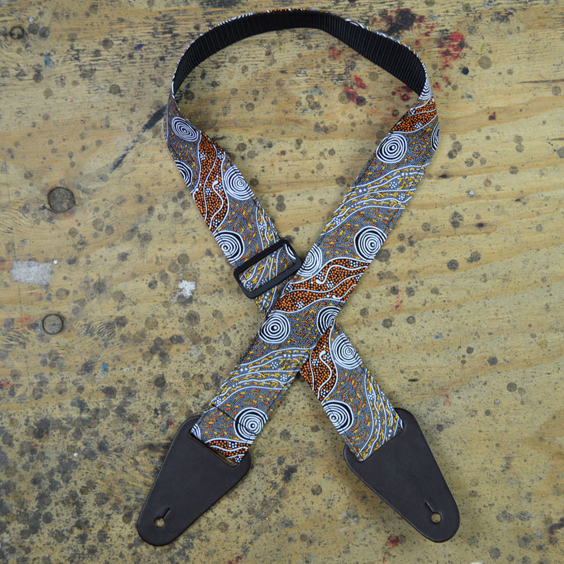 Colonial Leather Aboriginal Art Ragstrap - Bush Camp