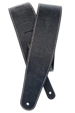 02 1/2 INCH GTR STRAP STONEWASHED LTHR CONT STIT