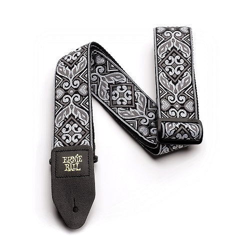 STRAP JACQUARD TRIBAL SILVER & WHITE LEATHER AND POLYPRO 41-72