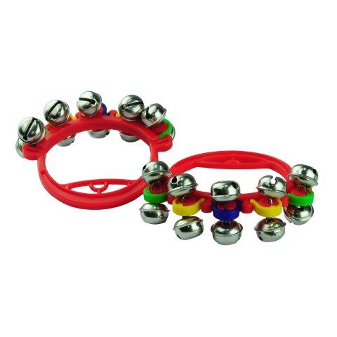 HAND BELLS - 10 BELLS MOUNTED ON ABS CRADLE - KIDS PERCUSSION - RED