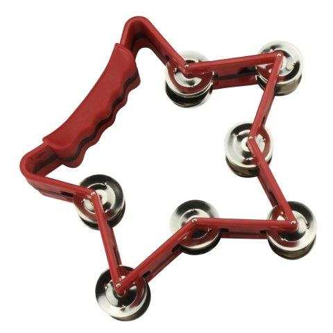 STAR SHAPED ABS TAMBOURINE - RED