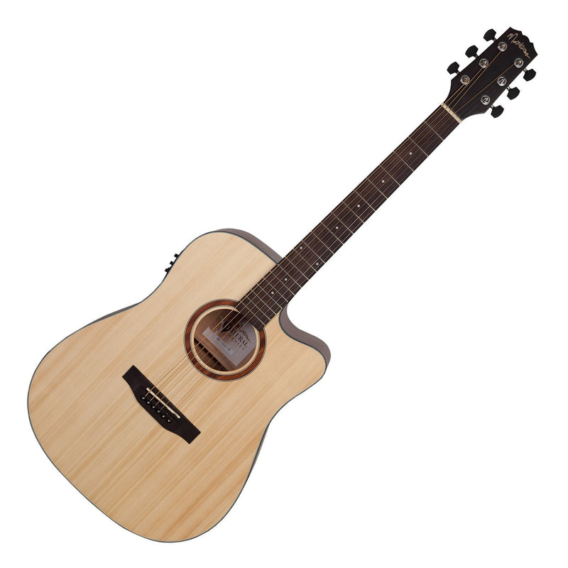 Martinez 'Natural Series' Solid Spruce Top Acoustic-Electric Dreadnought Cutaway Guitar