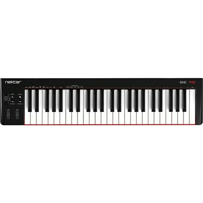 Nektar SE49 is a 49-note velocity sensitive full-size keys MIDI/DAW controller keyboard.