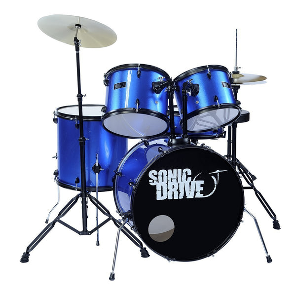 DRUM KIT 5 PCE CONSISTS OF: 22 BASS DRUM 12 & 13 TT 16 FT 12 SNARE 14 HIHATS 16 CRASH/RIDE BASS DRUM PEDAL HARDWARE STICKS AND DRUM STOOL - BLACK FINI